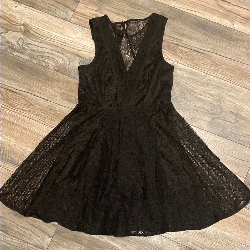 BCBGeneration Black Tan A-Line Cocktail Dress